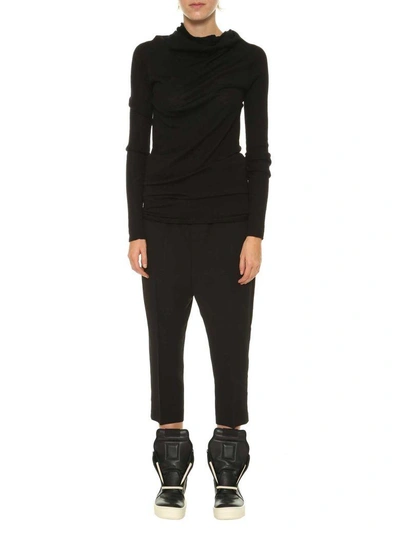 Shop Rick Owens Cargo Cropped Pants In Nero