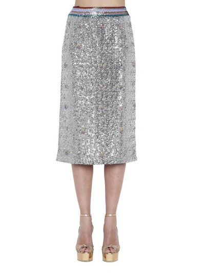 Shop Mary Katrantzou Skirt In Silver