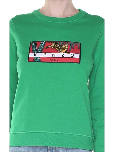 Shop Kenzo Bamboo Tiger Cotton-jersey Sweatshirt In Verde