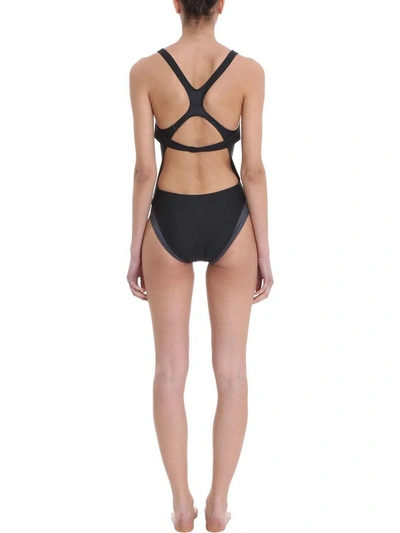 Shop Vetements Navy Grey And Black One-piece Swimsuit