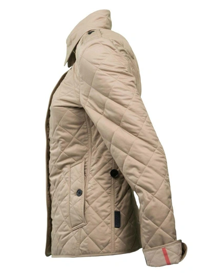 Shop Burberry Diamond Quilted Jacket In Canvas