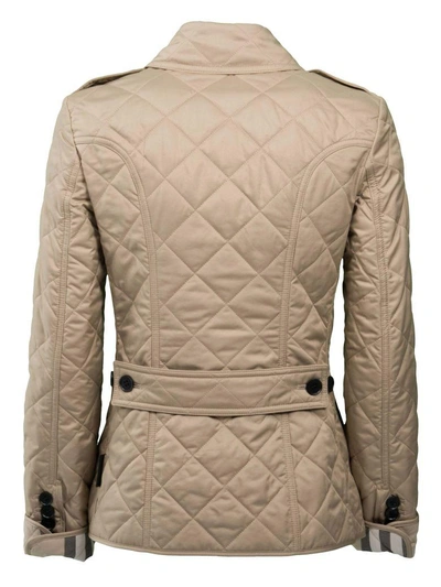 Shop Burberry Diamond Quilted Jacket In Canvas