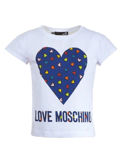 Shop Love Moschino Heart T-shirt In White