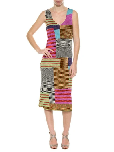Shop Missoni Knitted Dress In Multi