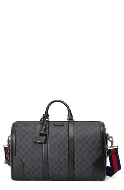 Shop Gucci Gg Supreme Duffel Bag - Black