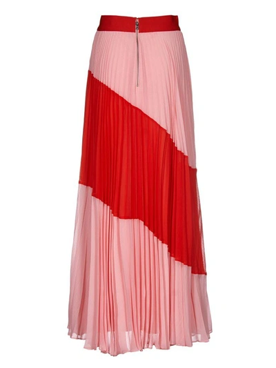 Shop Alice And Olivia Midi Pleated Skirt In Rosso-rosa