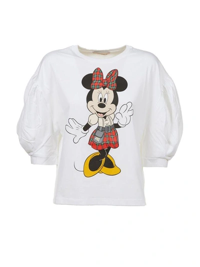Shop Christopher Kane Minnie Mouse Bubble Sleeve Top In Bianco