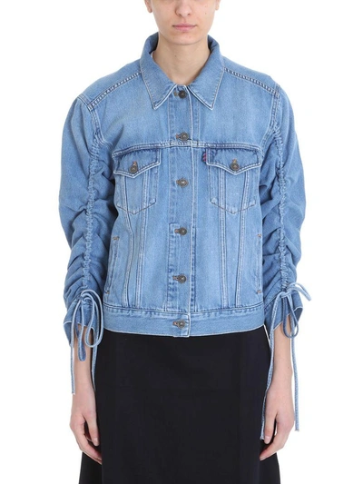 Shop Kenzo Blue Denim Jacket In Cyan