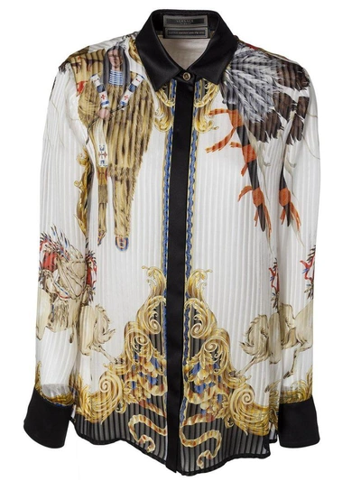 Shop Versace Native American Baroque Shirt In Nero