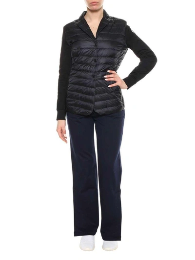 Shop Moncler Padded Front Cardigan In Nero