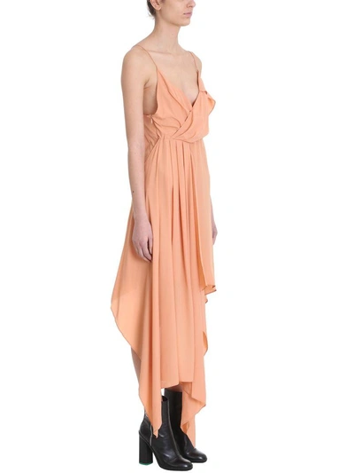 Shop Off-white Drapped Princess Dress In Rose-pink