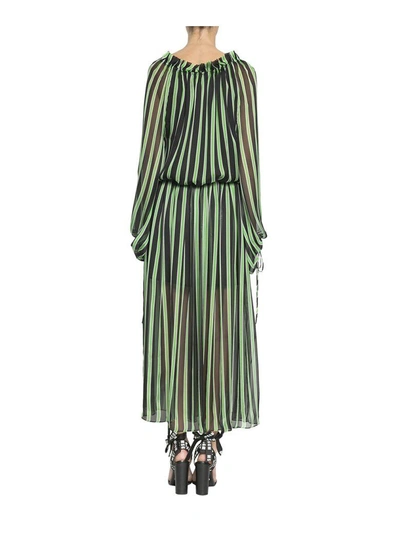 Shop Msgm Striped Dress In Multicolor