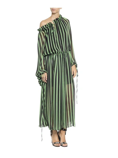 Shop Msgm Striped Dress In Multicolor