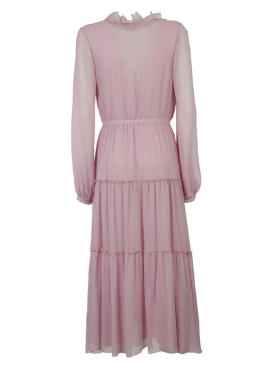 Shop Giambattista Valli Lace Trim Dress In Rosa