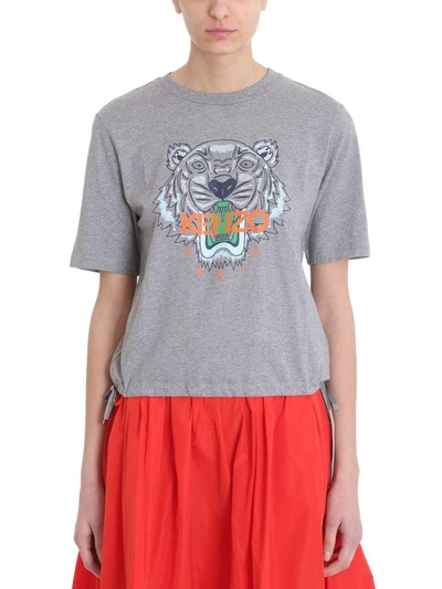 Shop Kenzo Tiger Grey Cotton T-shirt