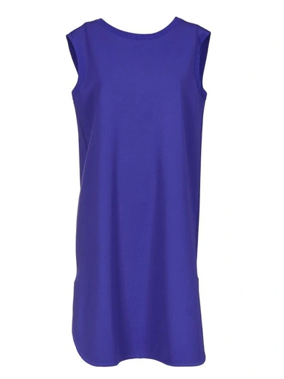 Shop Max Mara Sleeveless Dress In Bluette