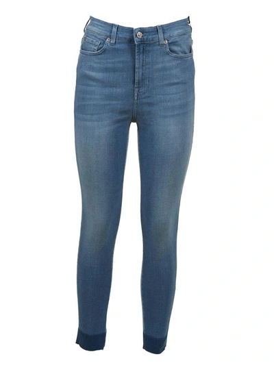 Shop 7 For All Mankind Skinny Jeans In Denim Medio