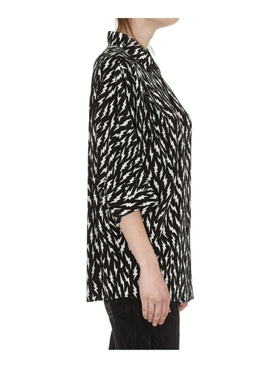 Shop Givenchy Batwing Sleeve Blouse In Black-white