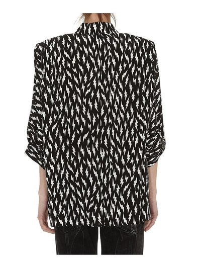 Shop Givenchy Batwing Sleeve Blouse In Black-white