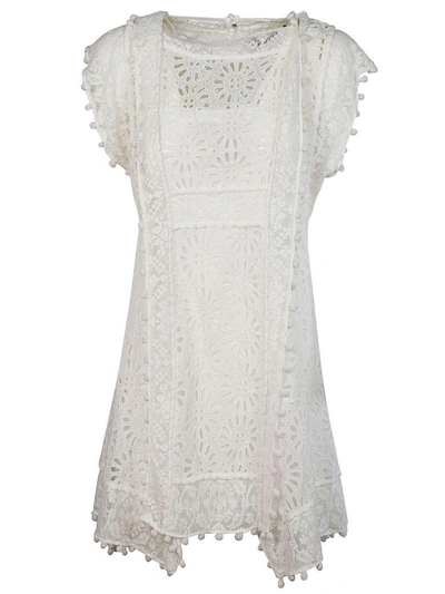 Shop Isabel Marant Embroidered Shift Dress In White