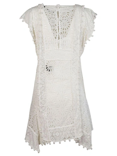 Shop Isabel Marant Embroidered Shift Dress In White