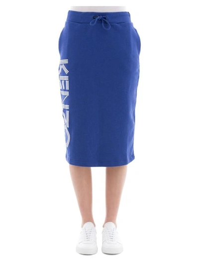 Shop Kenzo Blue Cotton Skirt