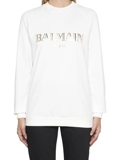 Shop Balmain Sweatshirt In White