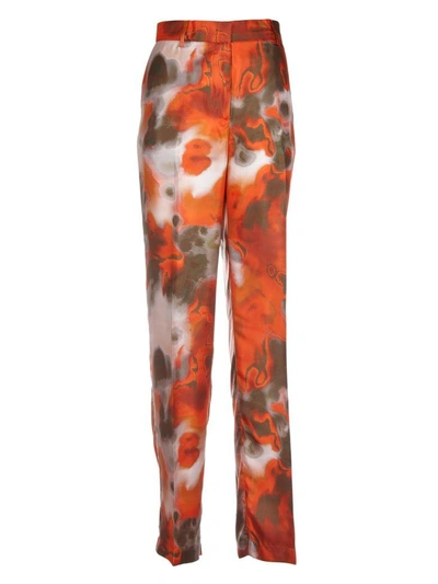Shop Msgm Wide Leg Printed Trousers In Stampa