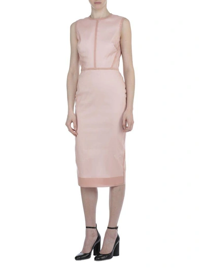 Shop Victoria Beckham Silk Blend Dress In Pink