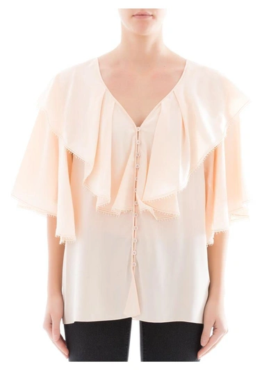 Shop Chloé Pink Silk Blouse