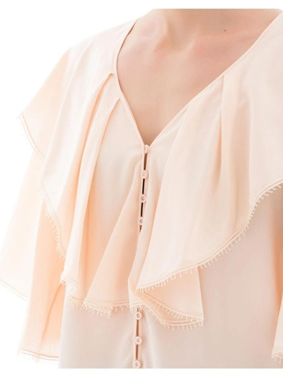 Shop Chloé Pink Silk Blouse