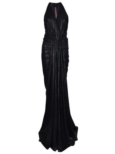 Shop Rick Owens Waterfall Front Dress In Black