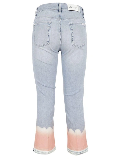 Shop 7 For All Mankind Cropped Unrolle Jeans In Coral