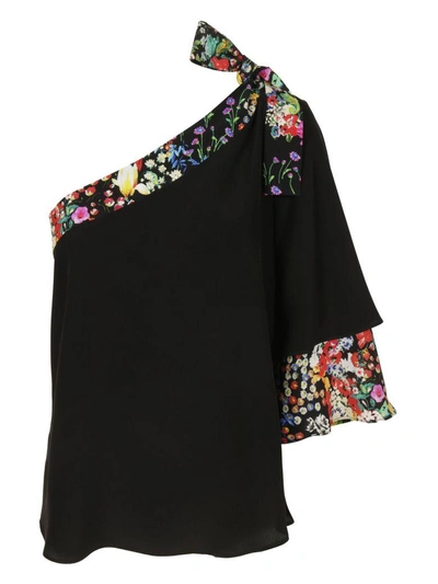 Shop Etro Layered One-shoulder Top In Black