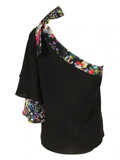 Shop Etro Layered One-shoulder Top In Black