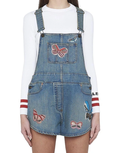 Shop Valentino Overalls In Light Blue