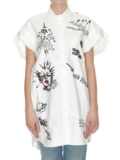 Shop R13 Sleeveless Shirt In White