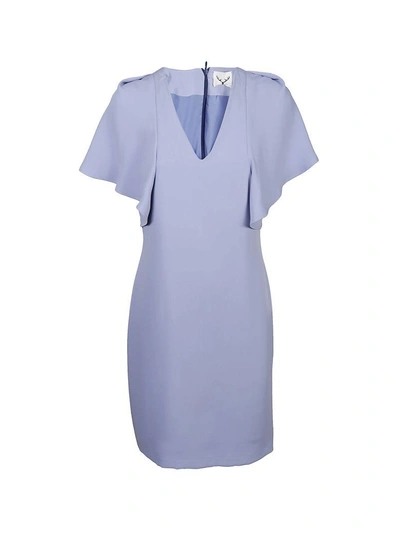 Shop Leitmotiv Curved V-neck Dress In Blue