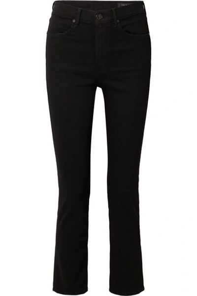 Shop Rag & Bone Cigarette High-rise Slim-leg Jeans In Black