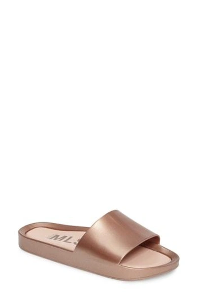 Shop Melissa Beach Slide Sandal In Rose Gold