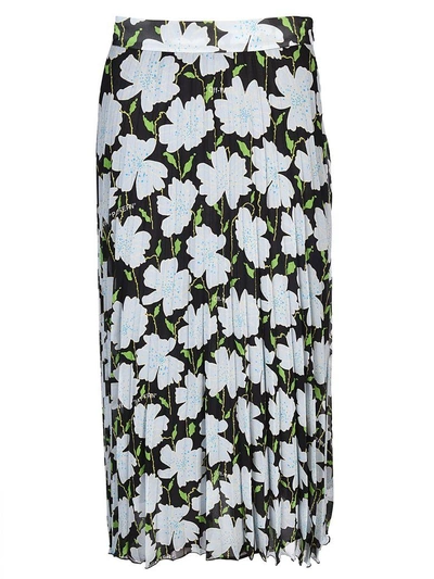 Shop Off-white Floral Print Skirt In Multicolor