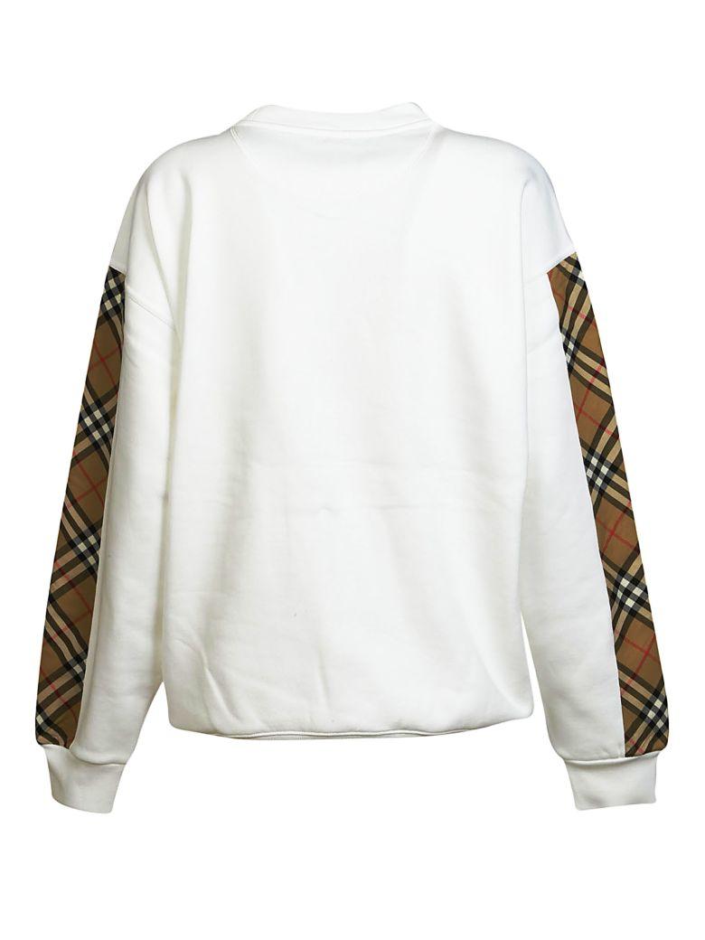 burberry vintage check detail cotton blend sweatshirt