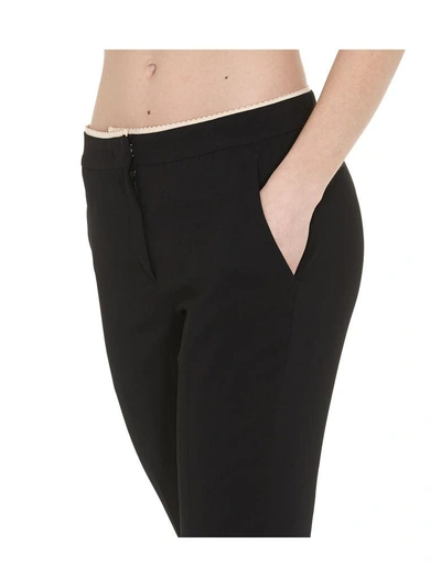 Shop N°21 Ruffle Detail Trousers In Black