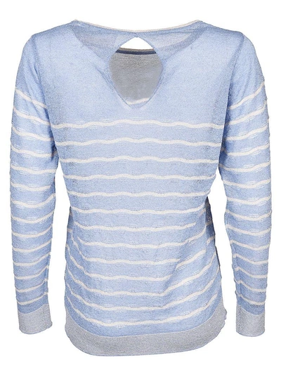 Shop Chiara Bertani Striped Sweater In Blue/white