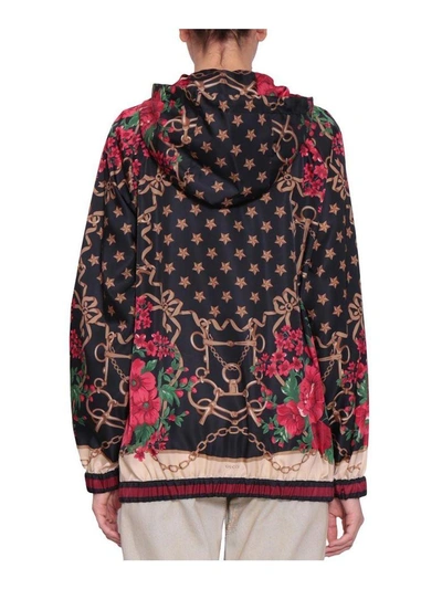 Shop Gucci Nylon Hooded Jacket In Multicolor