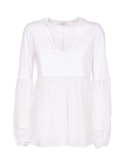 Shop Dondup Pleated Top In White