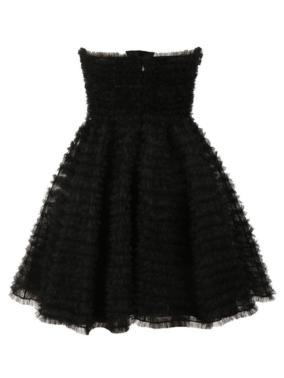 Shop Dsquared2 Frilled Tulle Dress In Nero