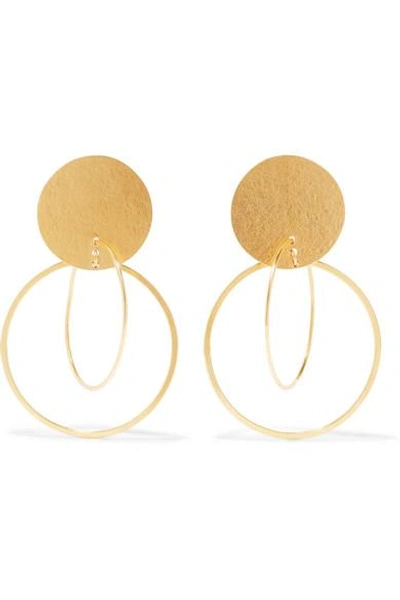 Shop Annie Costello Brown Halo Gold-tone Earrings