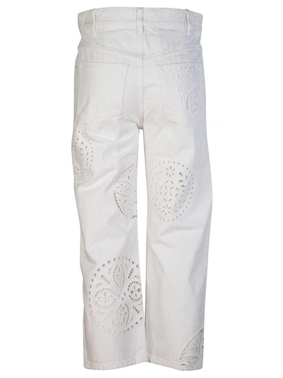 Shop Isabel Marant Cropped Straight Leg Trousers In White