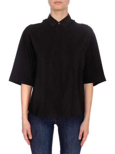 Shop Aspesi Silk Shirt In Black
